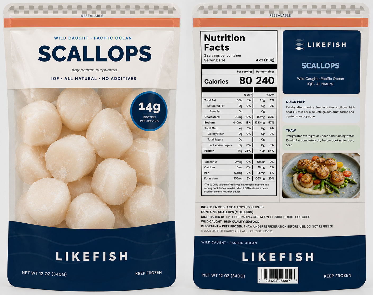 Scallops packaging