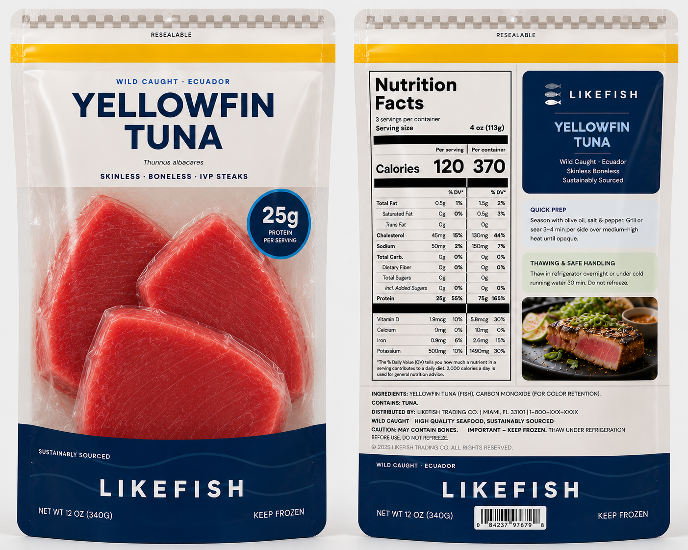 Yellowfin Tuna packaging